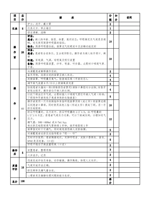 简易呼吸器操作流程