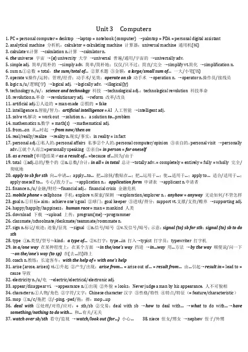 人教版高中英语单词精讲系列_必修2_第3单元_Computers