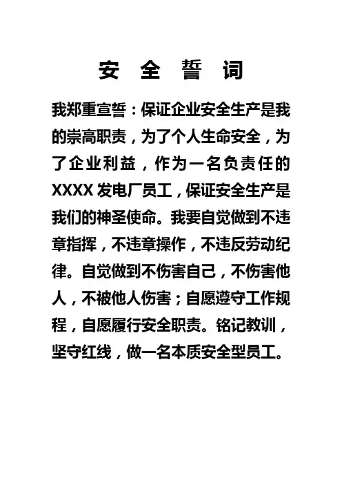 安全誓词