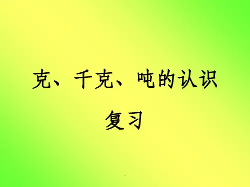 克、千克、吨的认识复习完整ppt课件