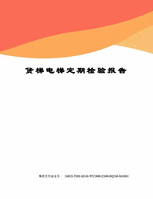 货梯电梯定期检验报告