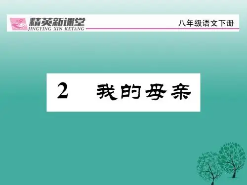八年级语文下册第1单元2 我的母亲课件新人教版