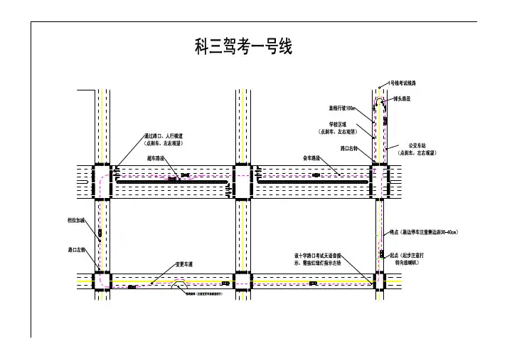 驾照考试科目三驾考线路图图示(考试线路1)