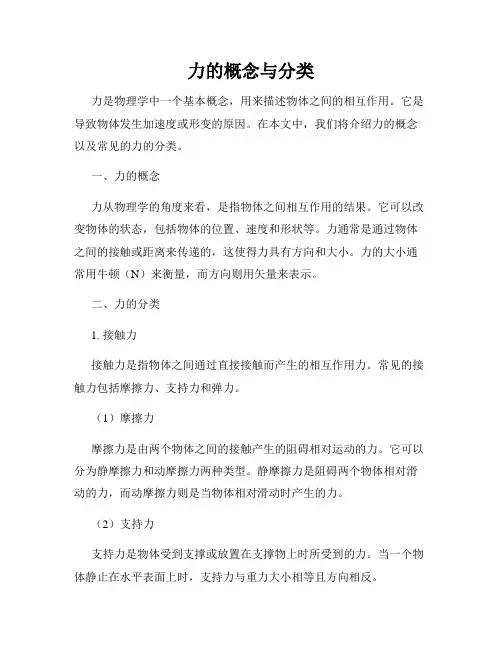 力的概念与分类