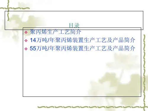 聚丙烯装置工艺及产品介绍