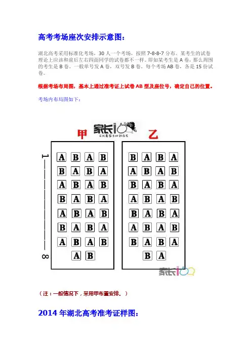 高考考场座次安排示意图