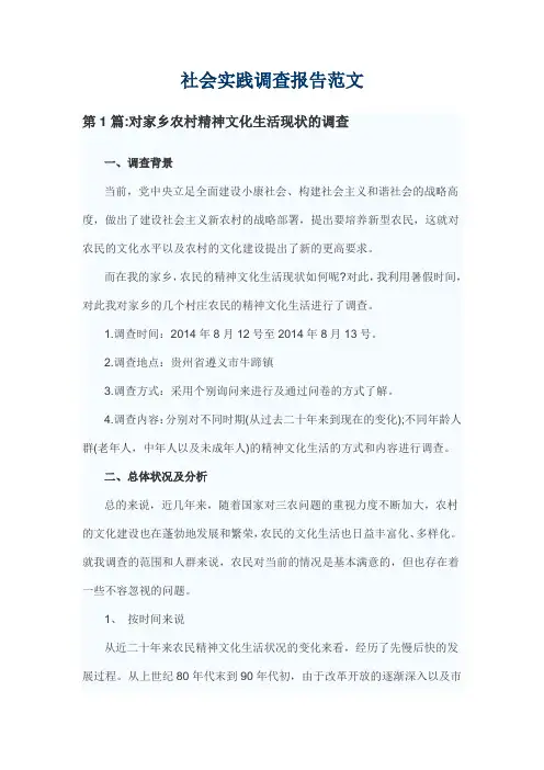 社会实践调查报告范文