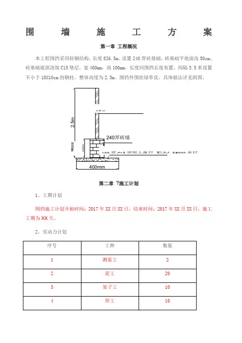 围墙施工方案 2