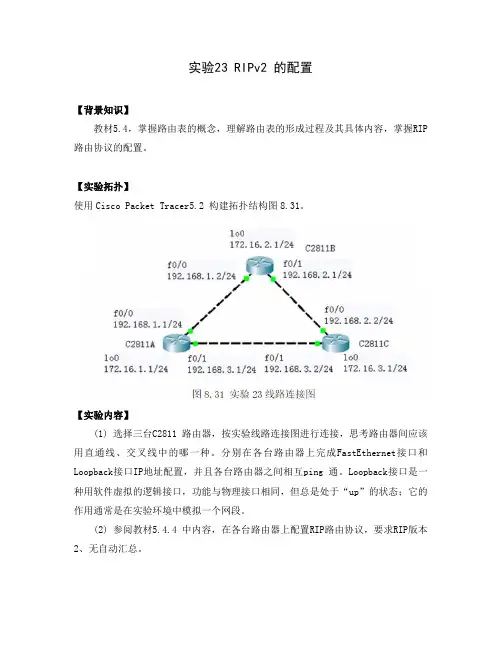 实验23 RIPv2的配置