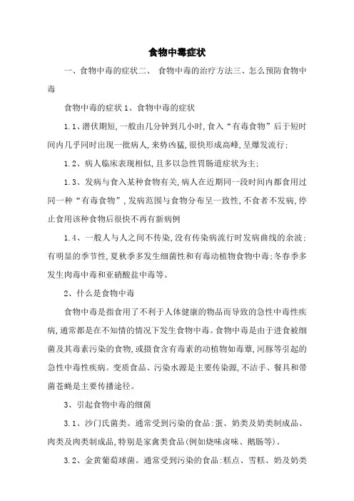 食物中毒症状