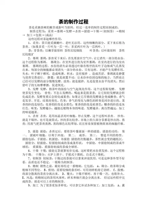 茶的制作过程
