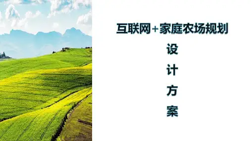 互联网+家庭农场规划设计方案