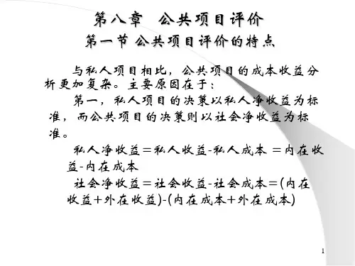 第8章公共项目评价