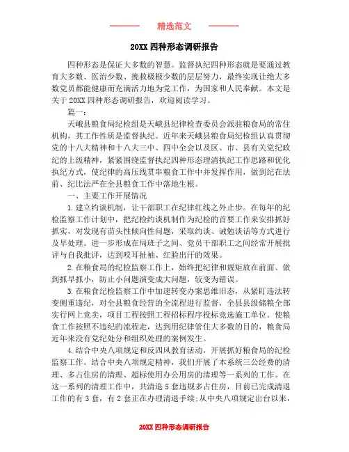 20XX四种形态调研报告