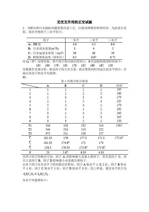 正交实验作业