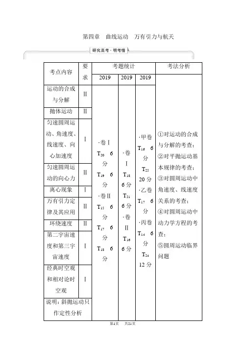 高考物理知识点第一轮复习教案9(第四章_曲线运动_万有引力与航天)