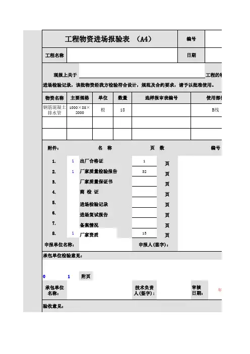物资报审表