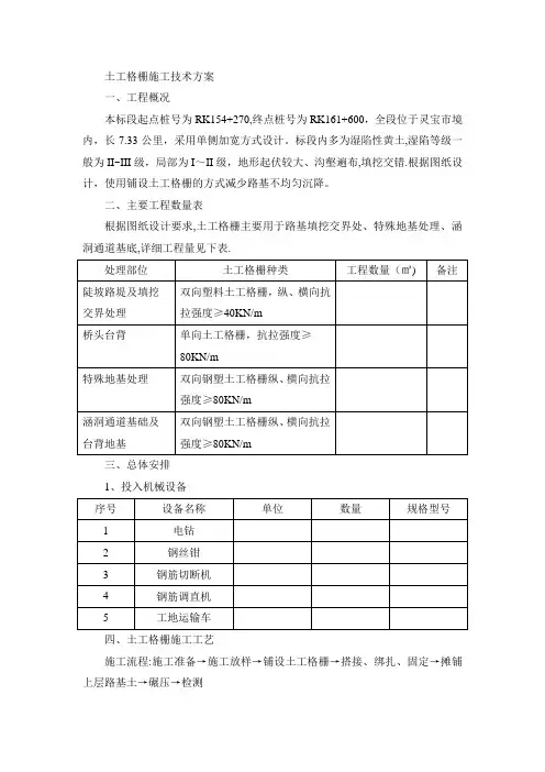 土工格栅施工方案