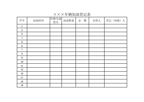 车辆加油登记