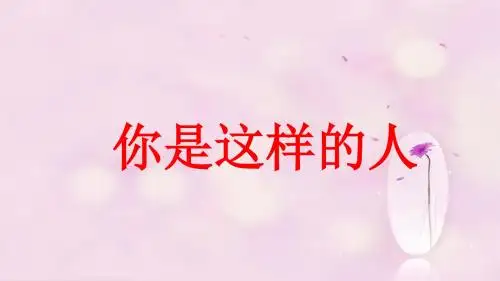 《你是这样的人》课件