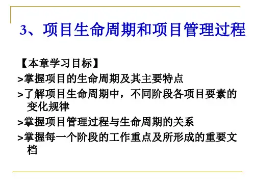 项目生命周期和项目管理过程概述(PPT 46页)