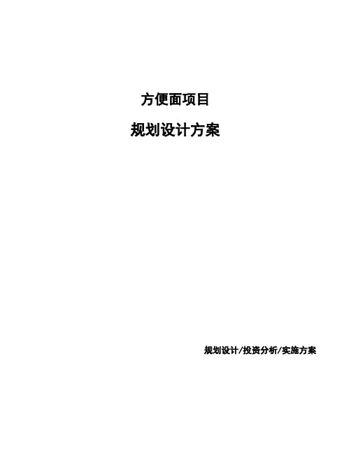 方便面项目规划设计方案 (1)