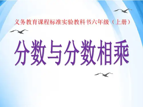 六年级上册数学课件-2 分数与分数相乘 ｜ 苏教版 (共13张ppt)