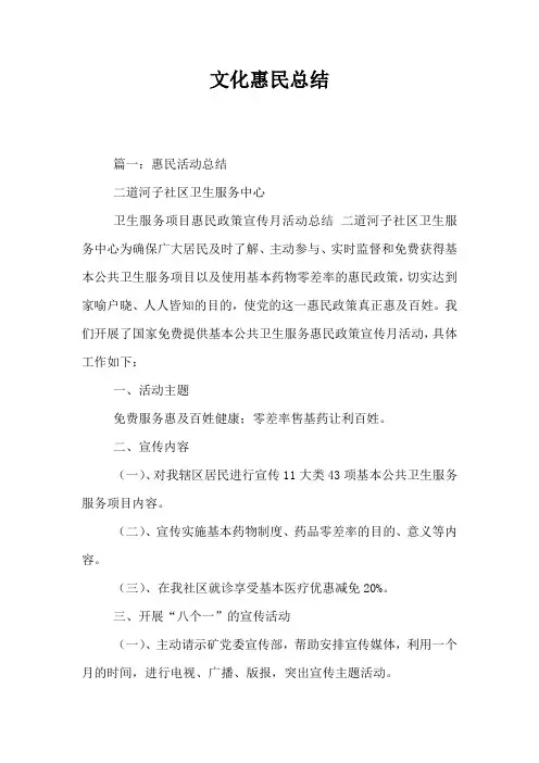 文化惠民总结