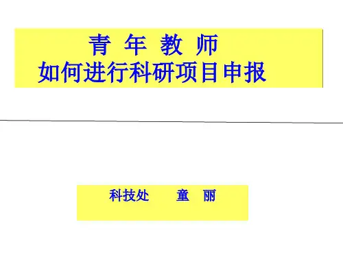 青年教师如何进行科研项目申报