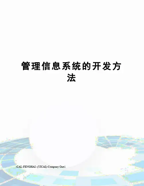 管理信息系统的开发方法