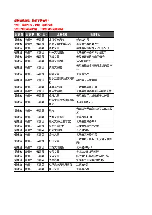 新版福建省漳州市云霄县办公用品企业公司商家户名录单联系方式地址大全26家