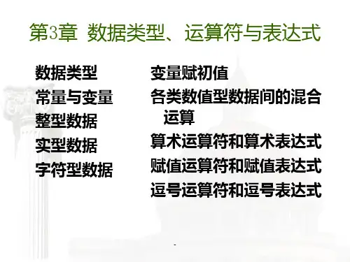 3.数据类型运算符与表达式PPT课件