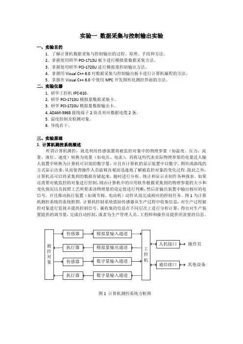 实验一 数据采集与控制输出实验