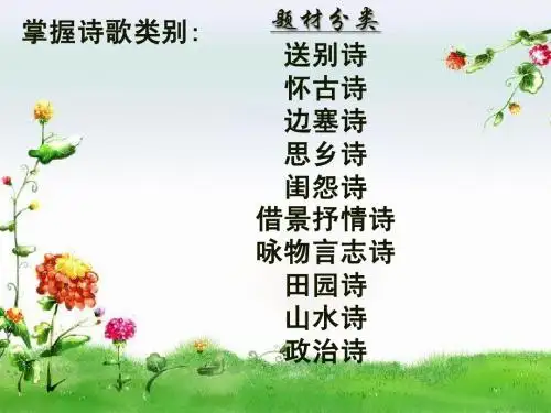 诗歌鉴赏答题模式
