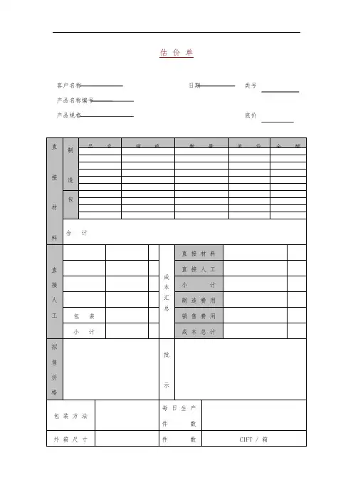 成本估价