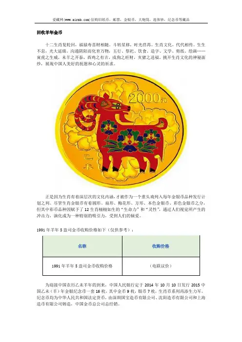 回收羊年金币