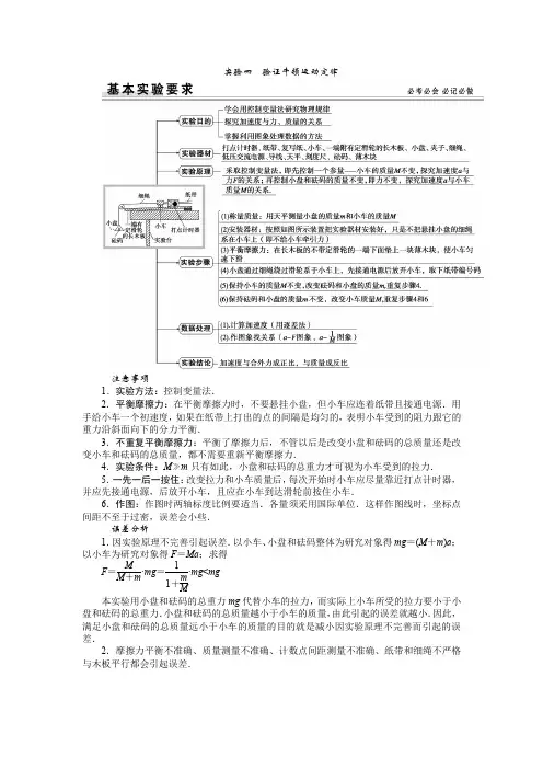 第十六讲 验证牛顿第二定律实验-满分班