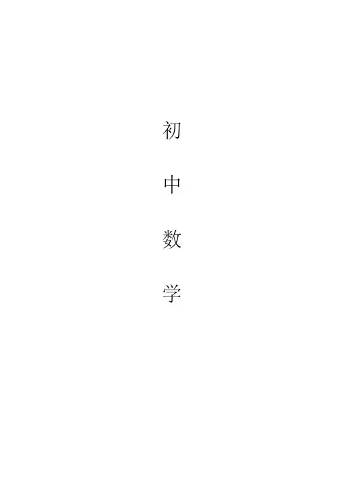 人教版初中数学总复习