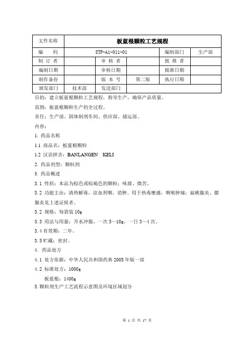 (完整版)板蓝根工艺规程
