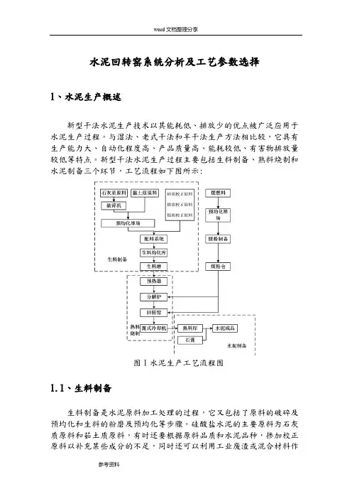 水泥回转窑系统分析和工艺参数选择