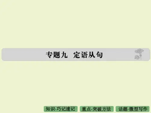 高三复习定语从句专题