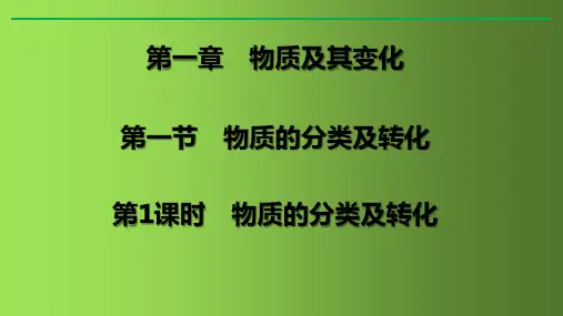 人教版高中化学《物质的分类》教学课件1