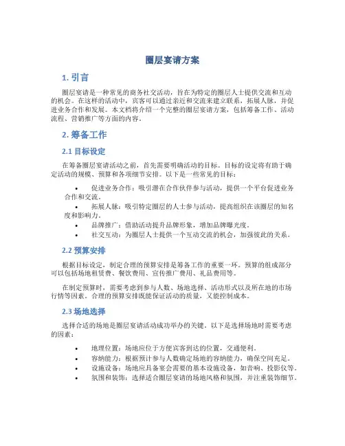 圈层宴请方案