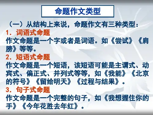 高中语文作文辅导课件命题作文审题立意