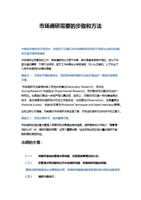 市调的步骤和方法