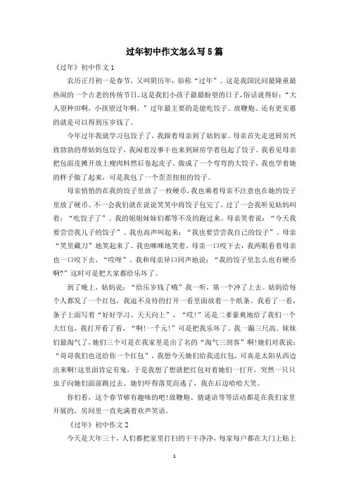过年初中作文怎么写5篇