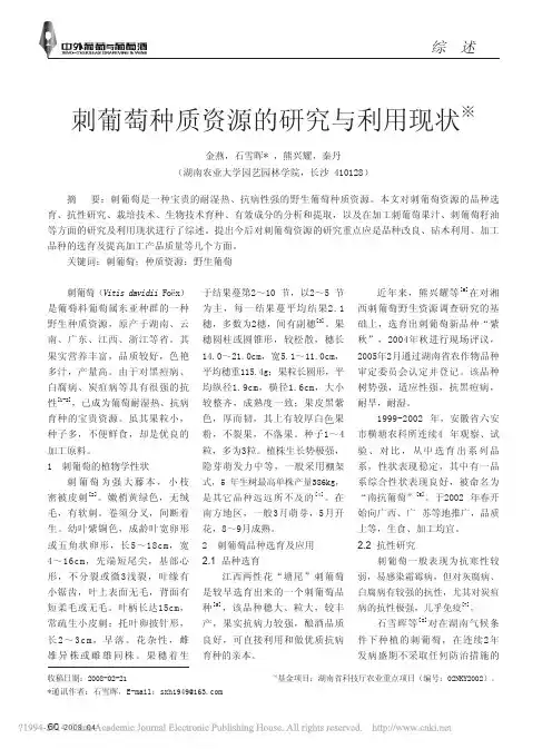刺葡萄种质资源的研究与利用现状_金燕