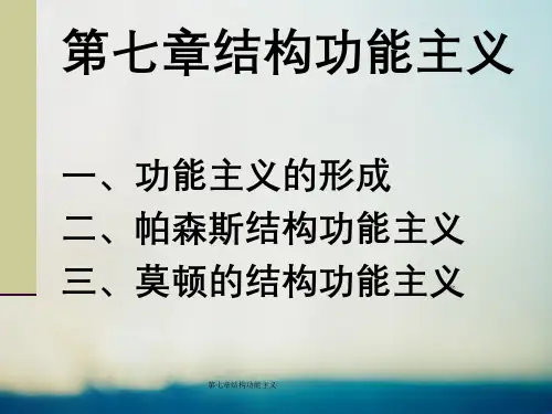 第七章结构功能主义