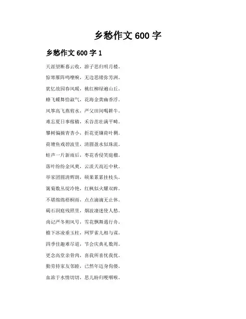 乡愁作文600字