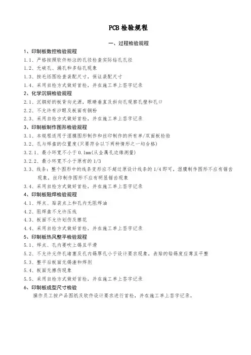 PCB检验规程